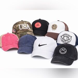 Lot of 8 Baseball Caps – Nike, Adidas, CC, Trucker Hats, Snapbacks, Ponytail